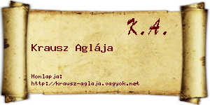 Krausz Aglája névjegykártya
